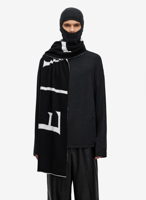 шарф check logo black-white fable фотография