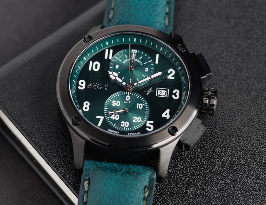 ачс-1 3520.d 44 мм кварц хронограф зеленые матовые в интернет магазине