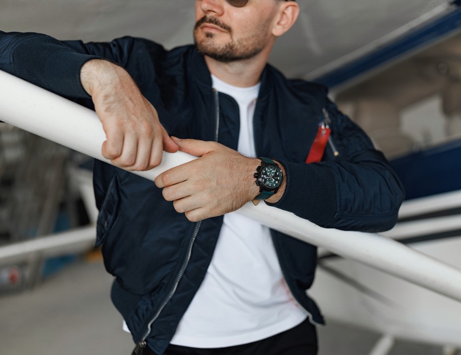 ачс-1 3520.d 44 мм кварц хронограф зеленые матовые со скидкой