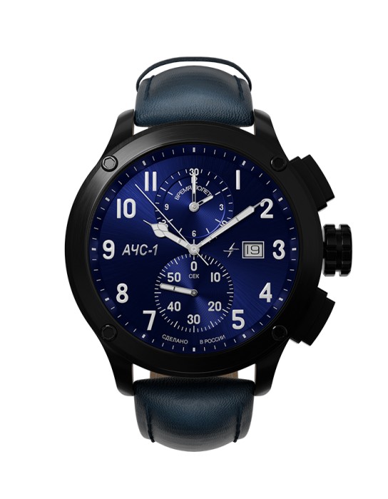 ачс-1 44 мм кварц хронограф синие матовые фотография