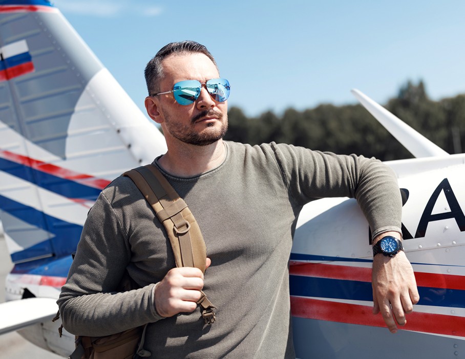 ачс-1 44 мм кварц хронограф синие матовые в интернет магазине