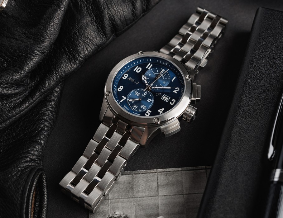 ачс-1 44 мм кварц хронограф синие стальные на сезон этого года фотография