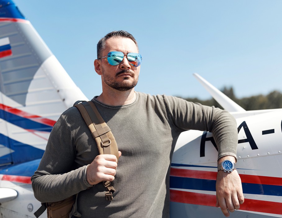 ачс-1 44 мм кварц хронограф синие стальные в интернет магазине