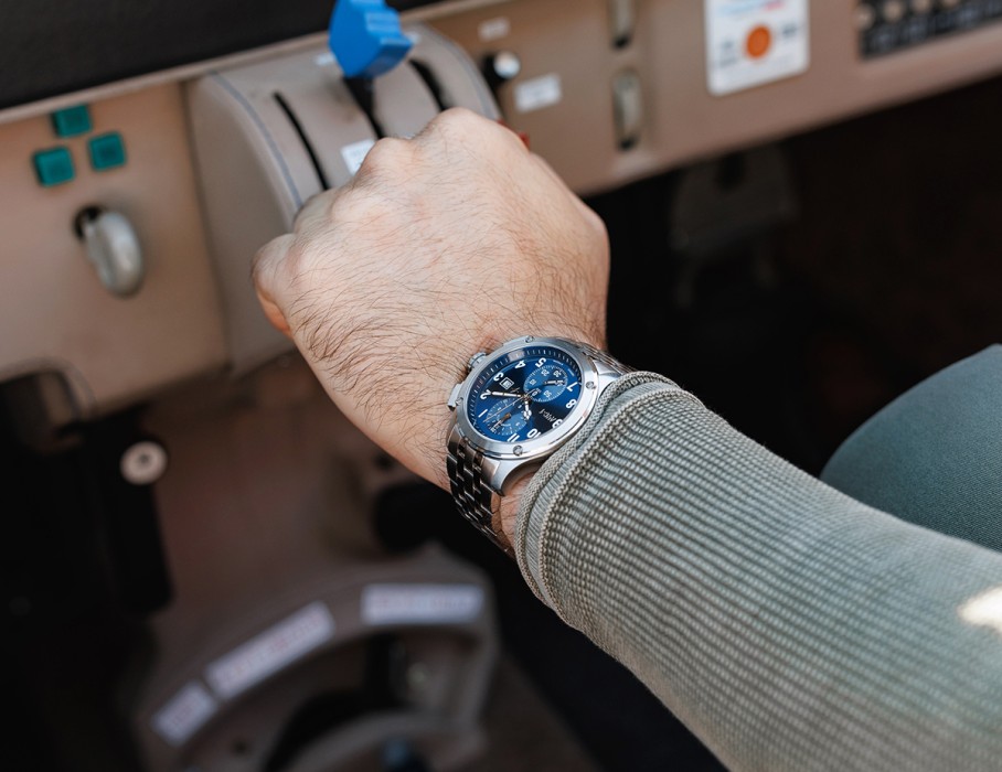 ачс-1 44 мм кварц хронограф синие стальные с промокодом