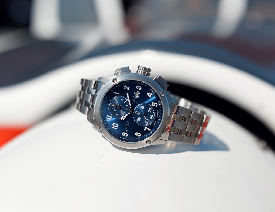 ачс-1 44 мм кварц хронограф синие стальные по низкой цене