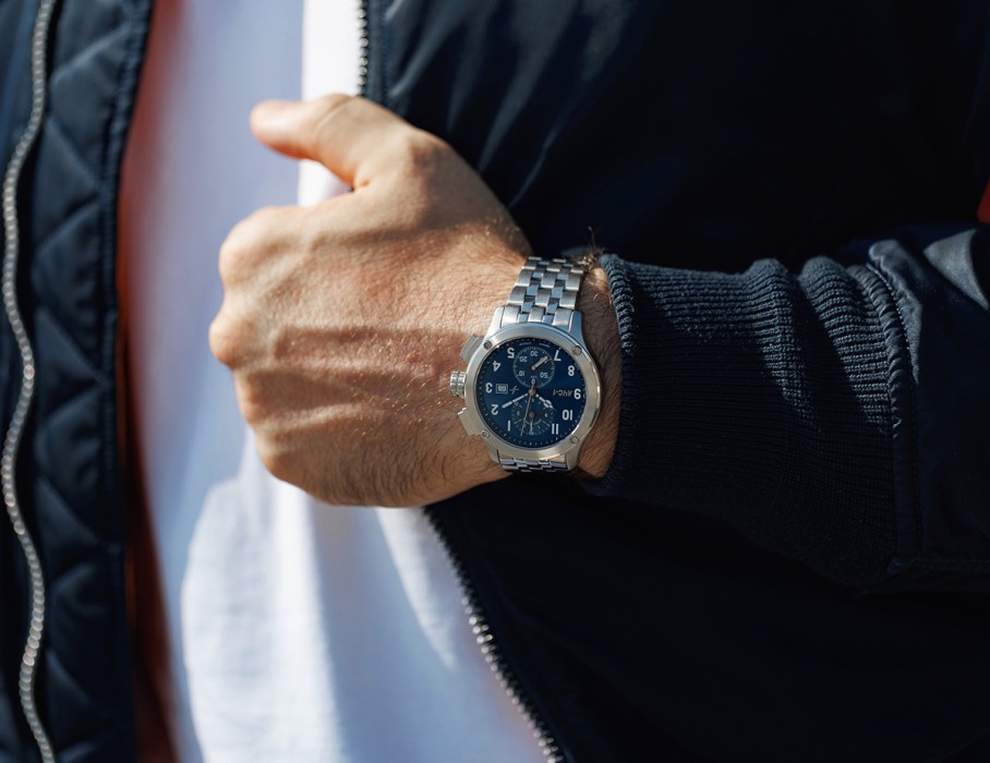 ачс-1 44 мм кварц хронограф синие стальные по распродаже