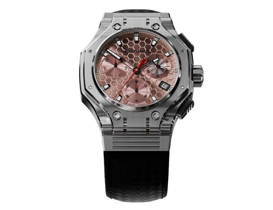 hyron z60 44 мм кварц хронограф из россии купить с доставкой