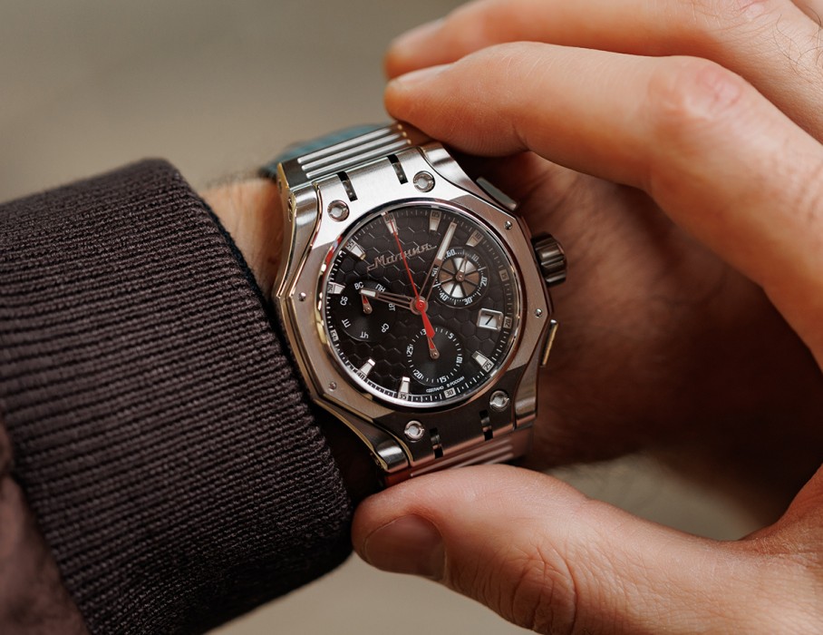 hyron z60 44 мм кварц хронограф по акции