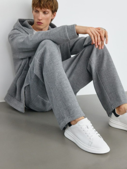 комбинированные кеды из натуральной кожи от известного бренда по акции