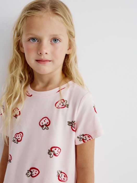 трикотажное платье с принтом для девочек по цене 899 руб с промокодом