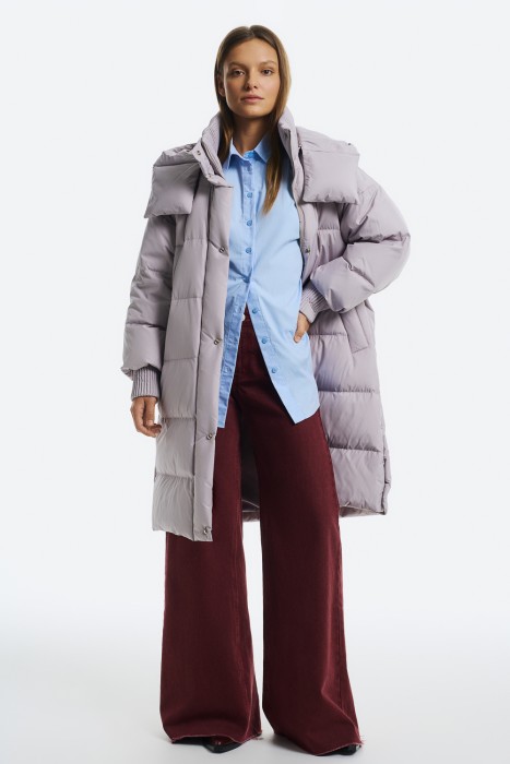 утепленное пальто с капюшоном 730031003 фотография