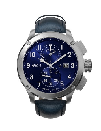 ачс-1 44 мм кварц хронограф синие стальные - аксессуары