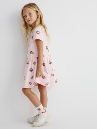 трикотажное платье с принтом для девочек - детская одежда