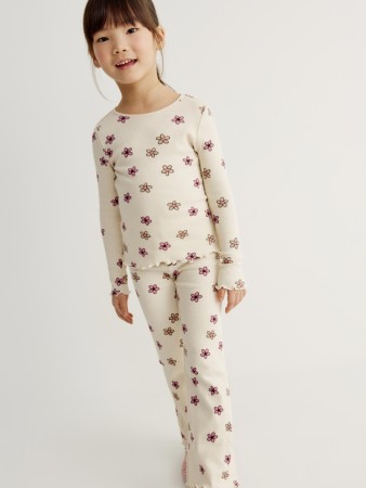 трикотажные брюки клеш с принтом для девочек - джинсы и брюки